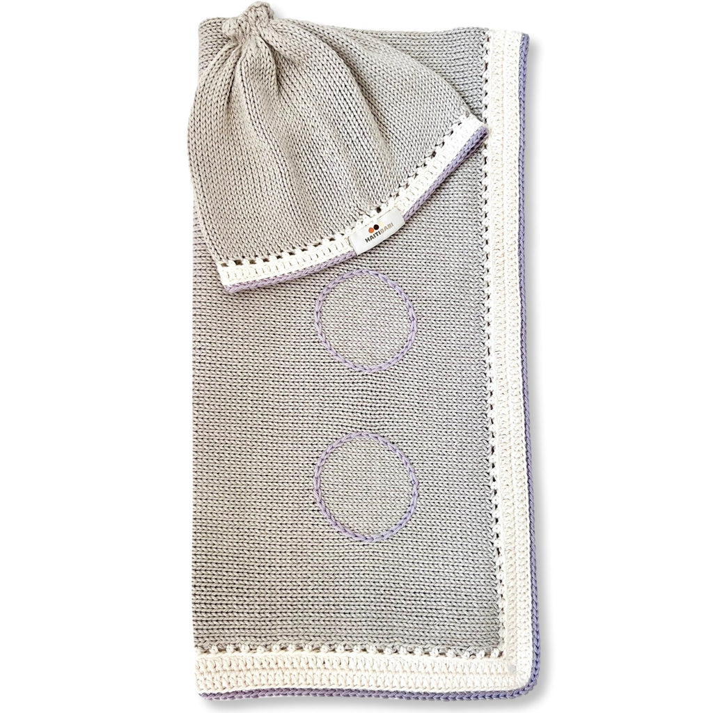 Argent & Purple Ice Blanket & Hat Set