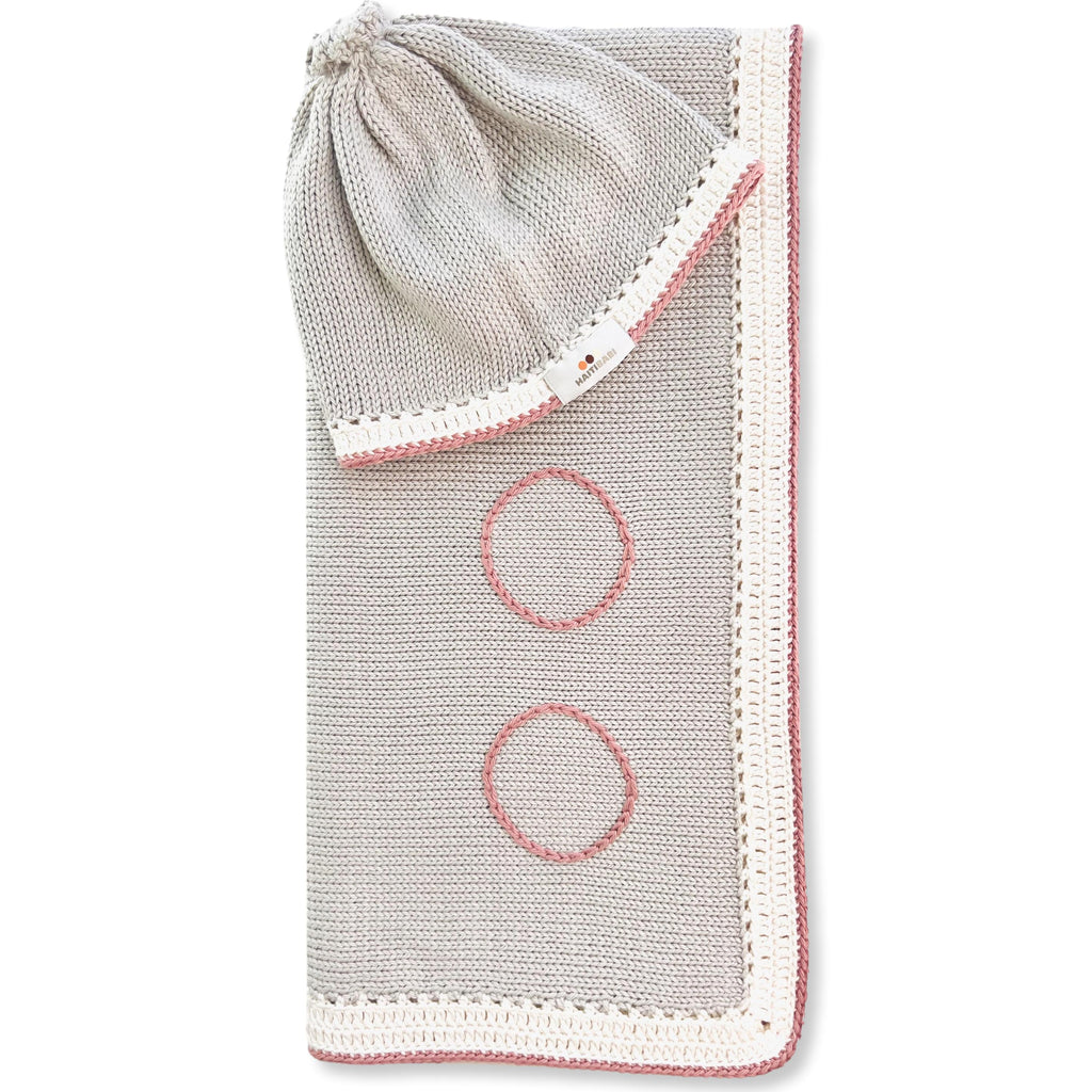 Argent & Vintage Rose Blanket & Beanie Set