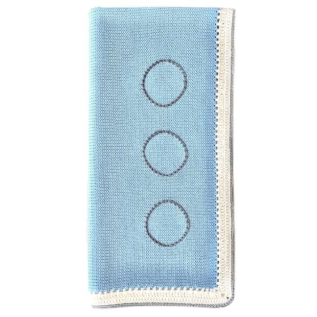 Baby Blue & Stone Blanket and Hat Set