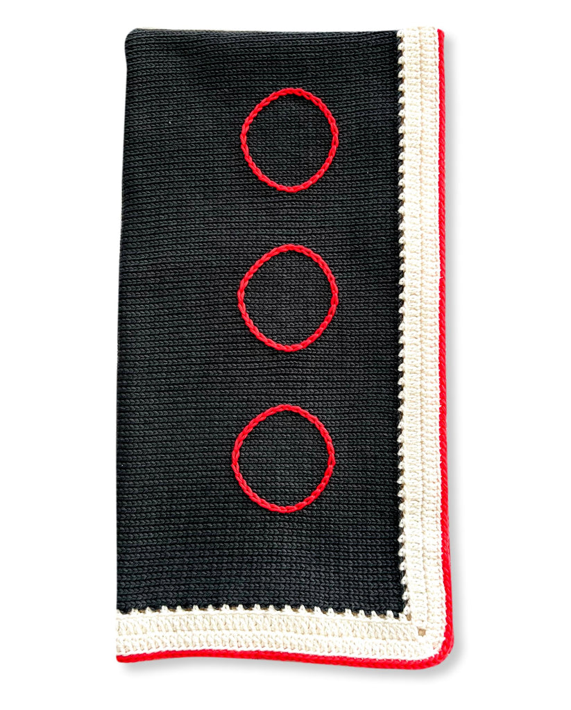 Carbon Gray & Red Baby Blanket