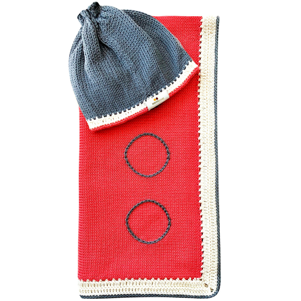 Guava & Stone Blanket and Hat Set