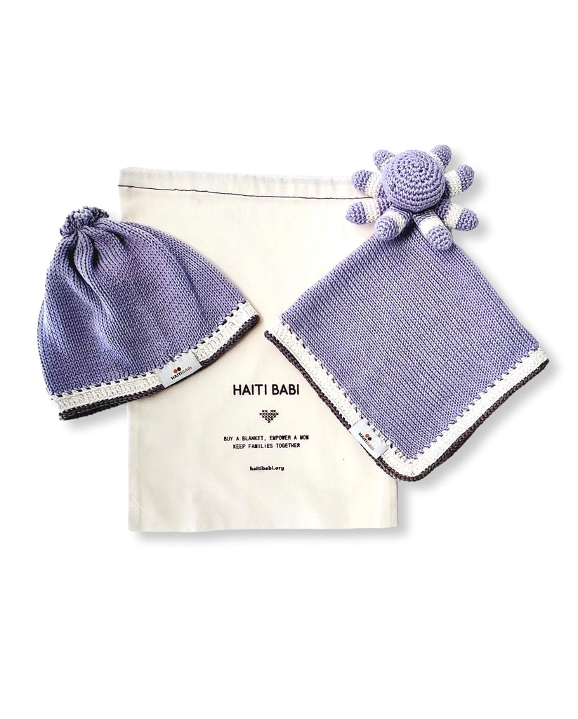 Purple Ice Lovie & Hat Set