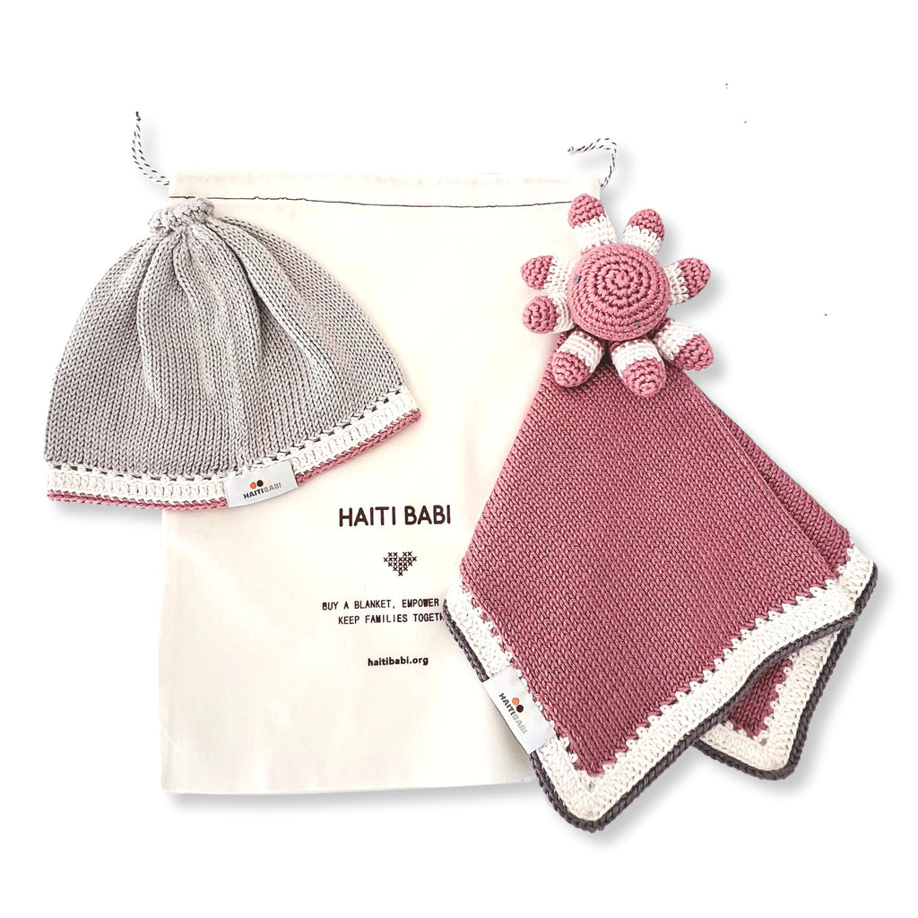 Vintage Rose & Stone Whale Lovie & Hat