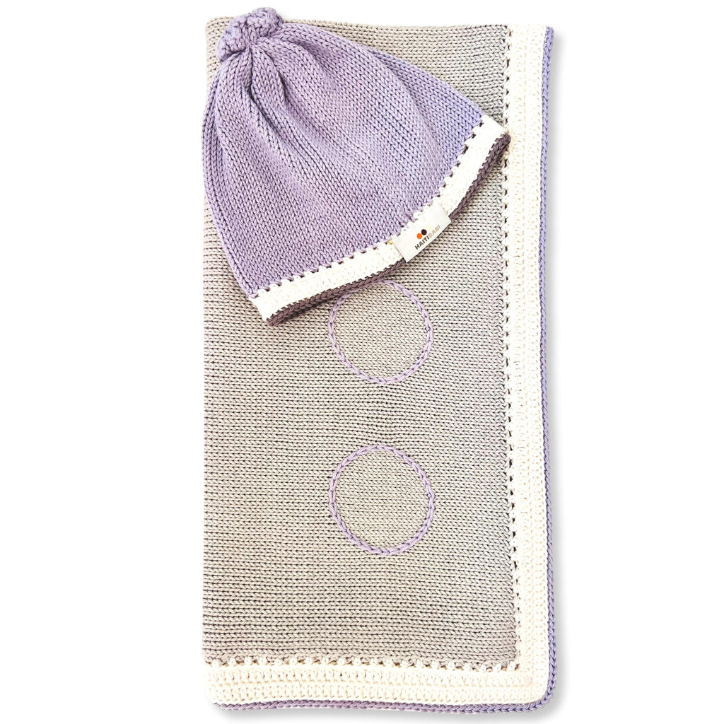 Argent & Purple Ice Blanket & Hat Set