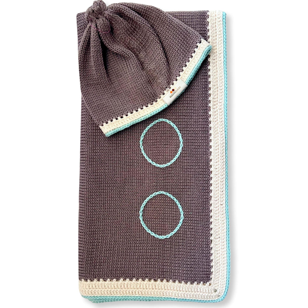 Suede & Ice Blanket & Beanie Set