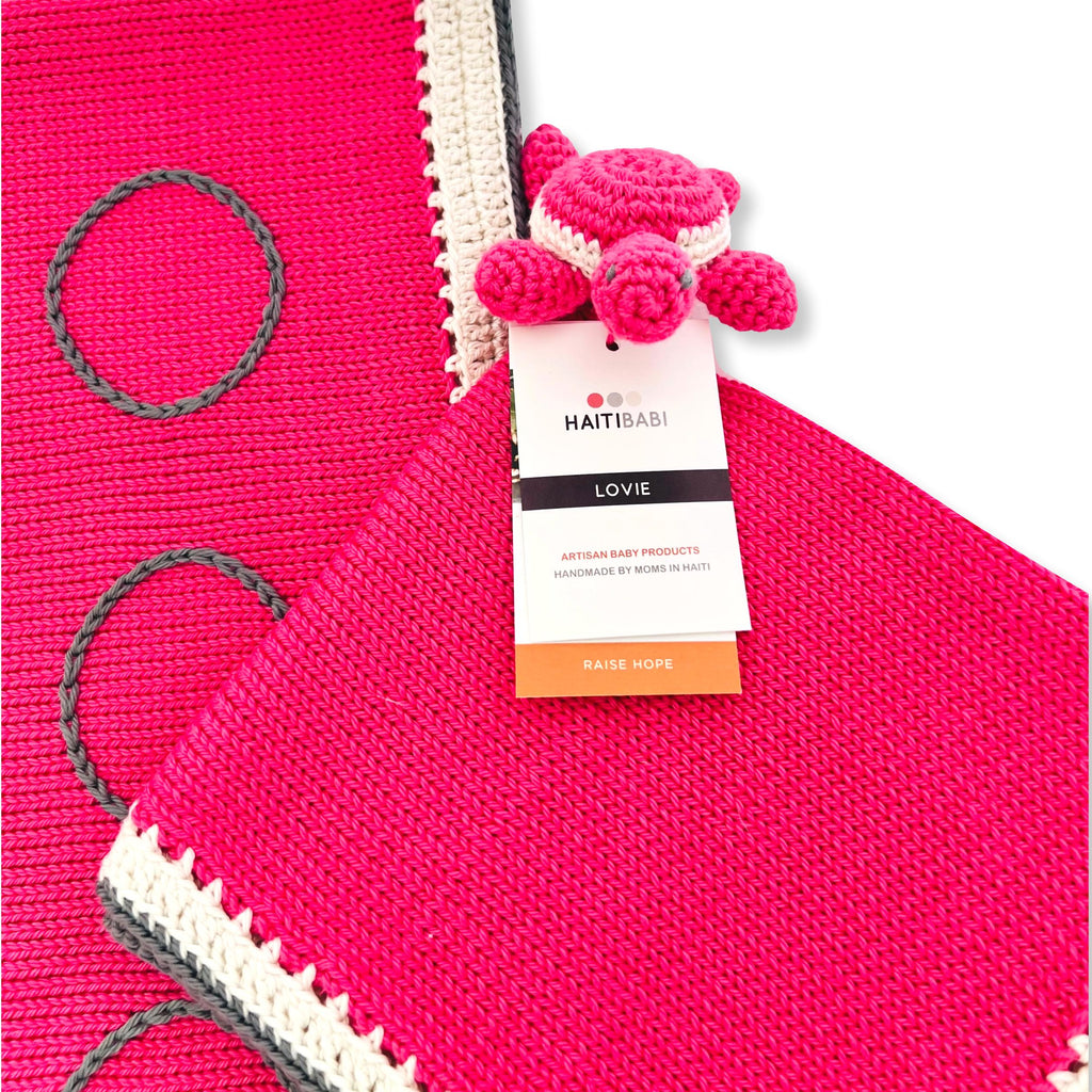 Peony & Stone Blanket & Turtle Lovie Set