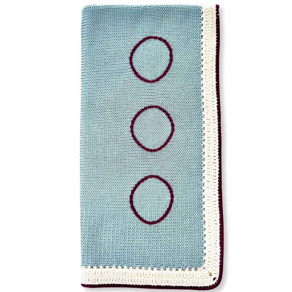 Stone Blue Knit Baby Blanket - Handmade by women artisans in Haiti