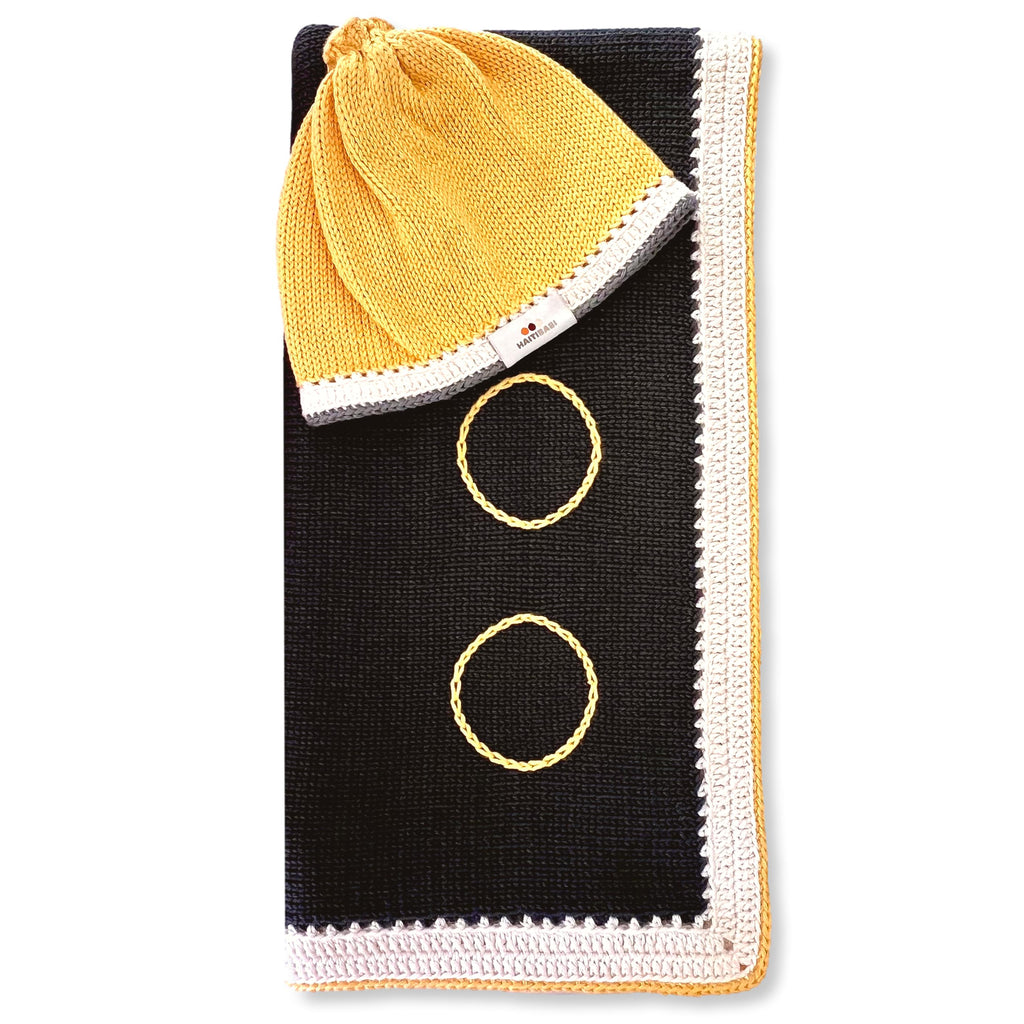 Carbon Gray Blanket, Lovie & Hat Set