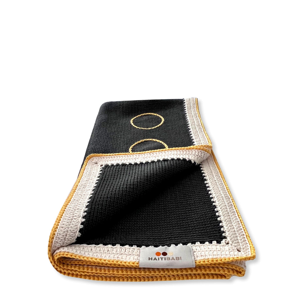 Carbon Gray & Pineapple Blanket