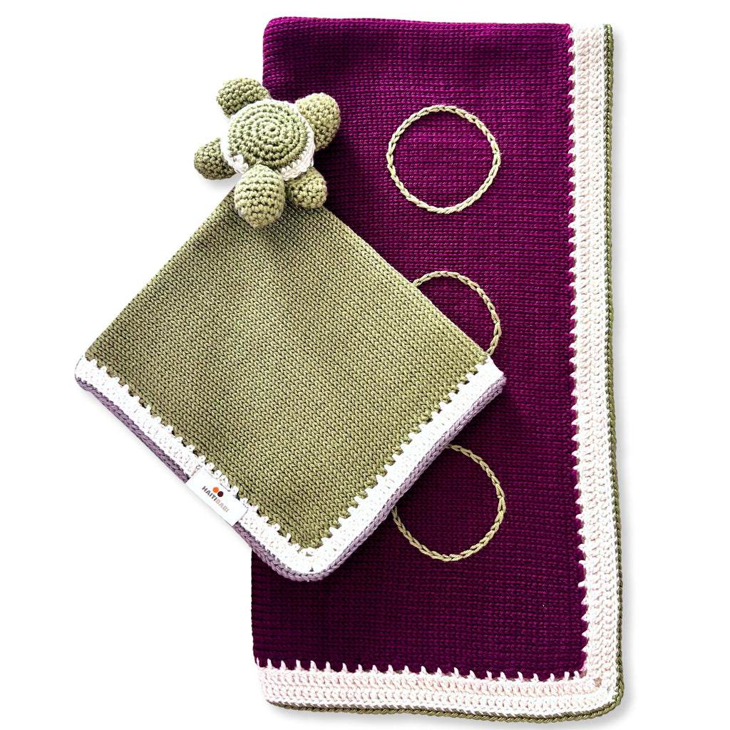 Syrah & Summer Moss Blanket & Summer Moss Lovie Set
