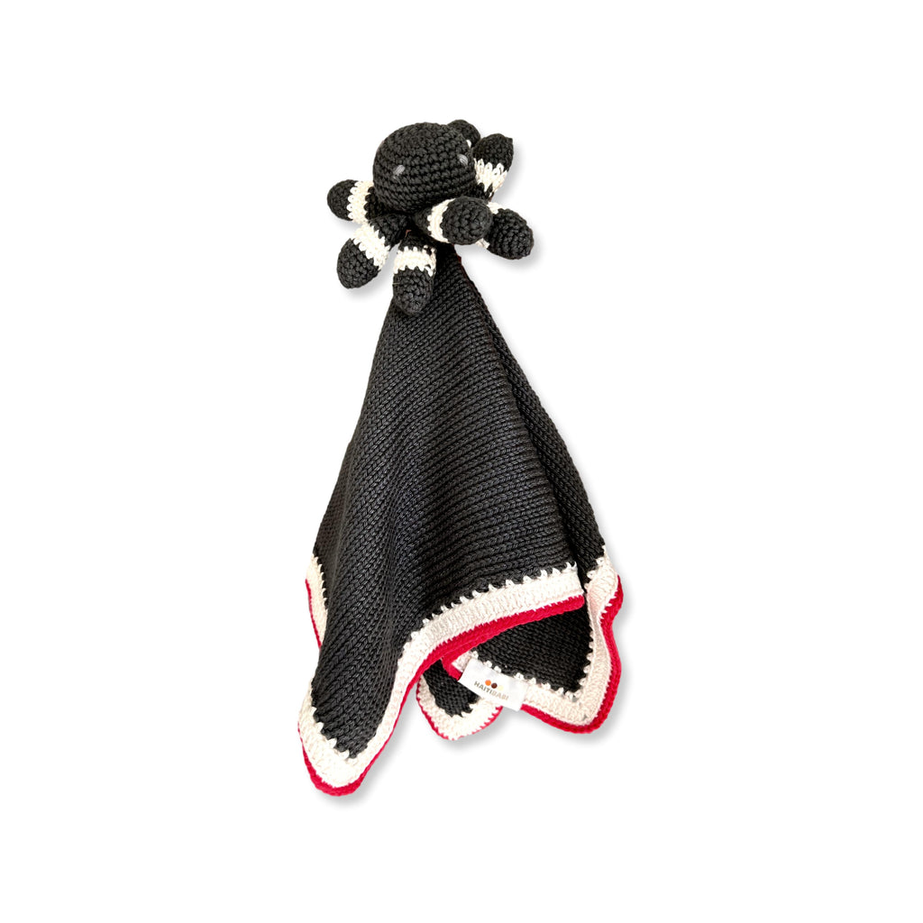 Carbon Gray & Red Blanket, Octopus Lovie & Beanie Set
