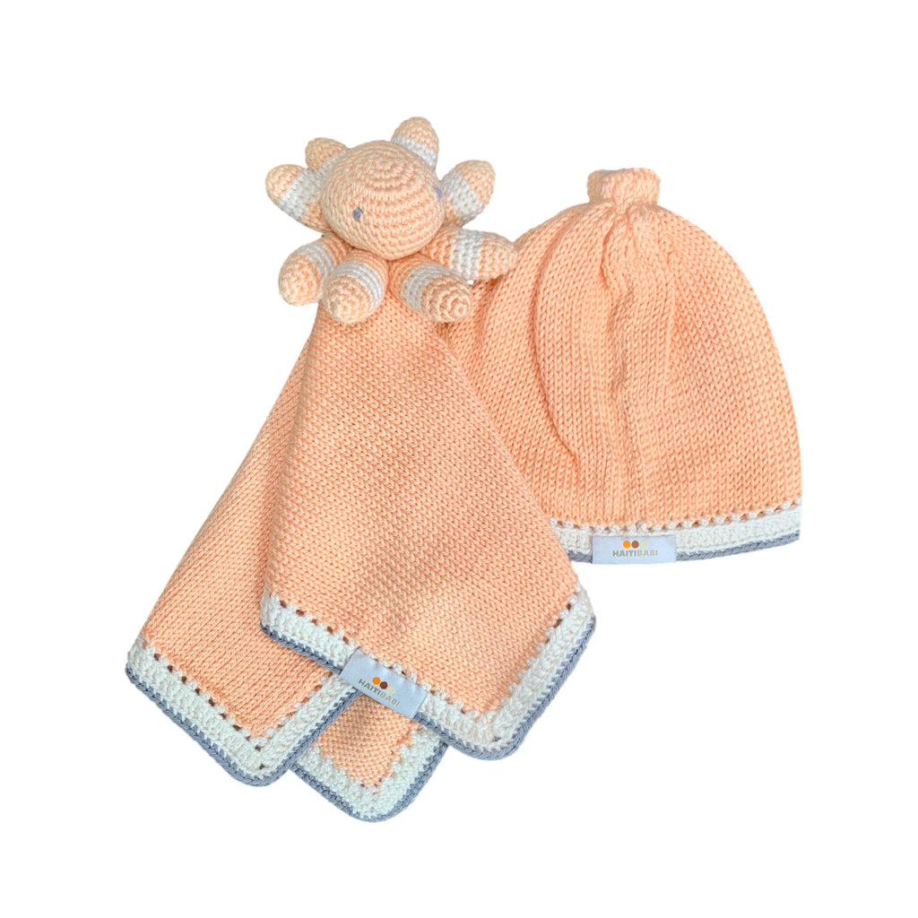 White Peach Lovie & Hat Set