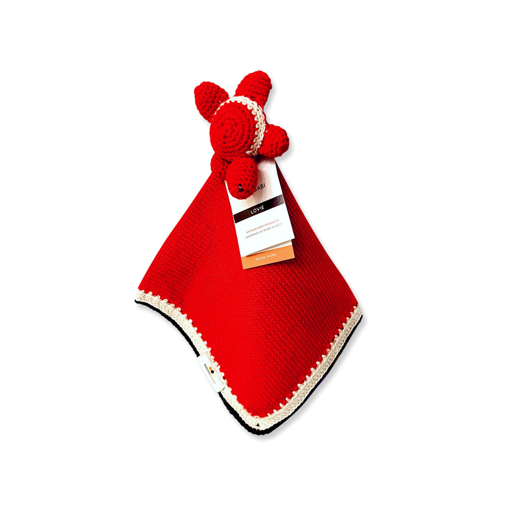 Carbon Gray & Red Blanket, Octopus Lovie & Beanie Set
