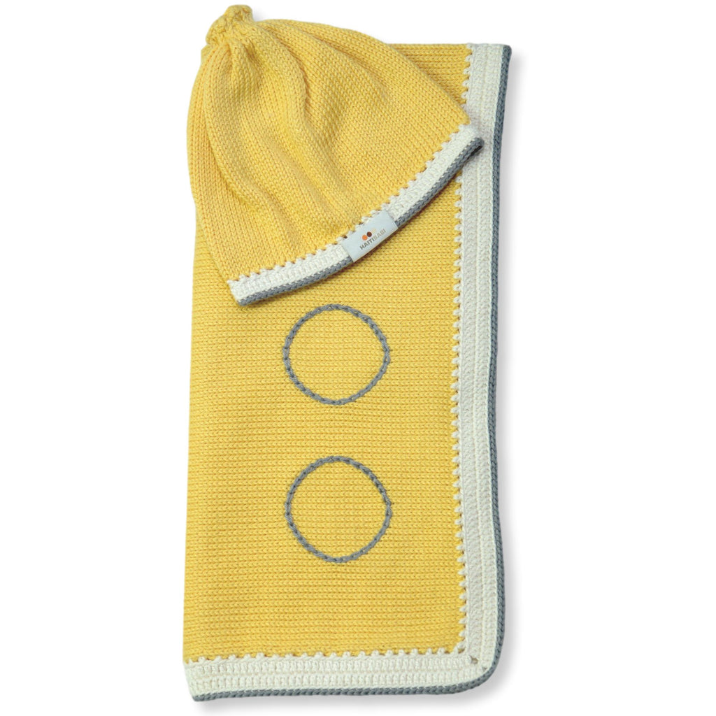 Pineapple & Stone Blanket and Hat Set