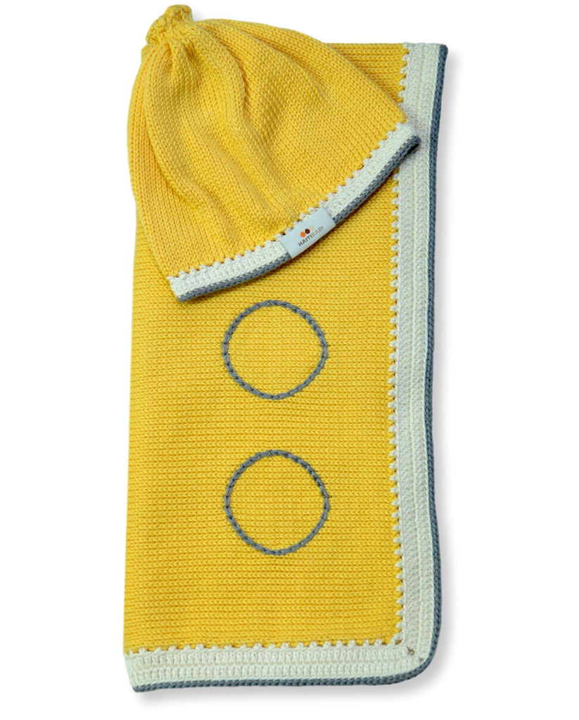 Pineapple & Stone Blanket and Hat Set