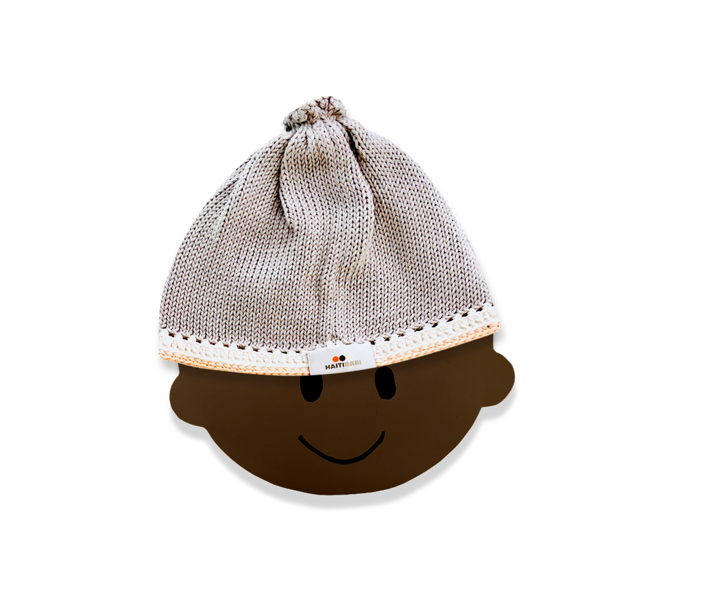 Argent & White Peach Baby Beanies