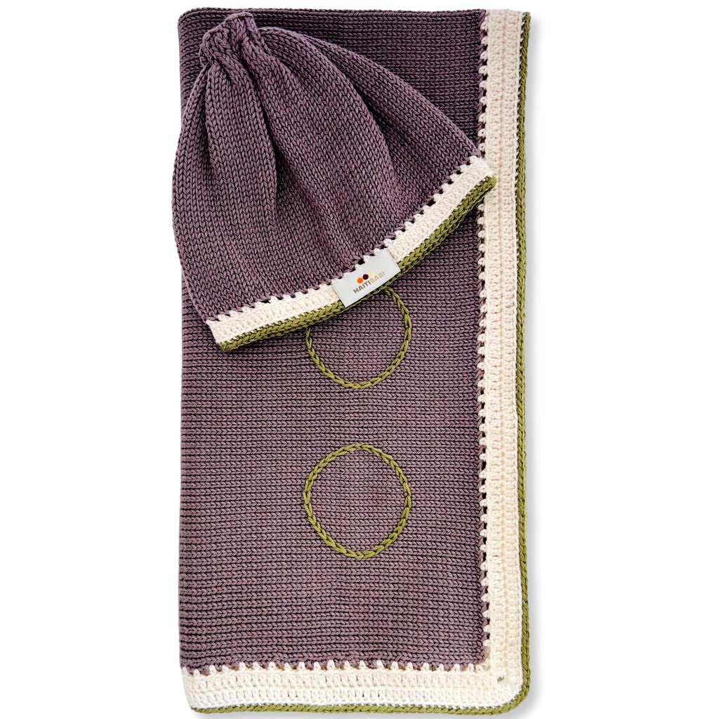 Suede & Summer Moss Blanket & Beanie Set