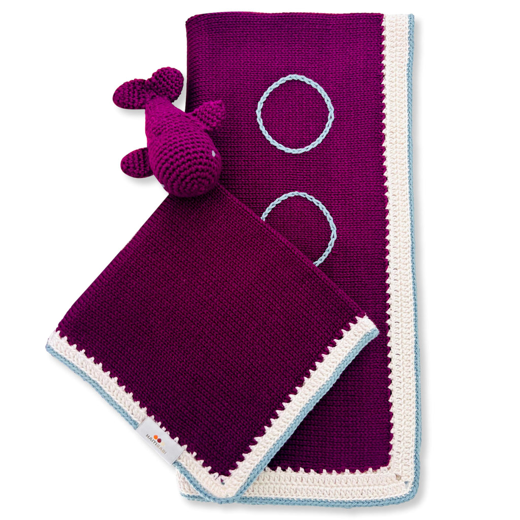 Syrah & Stone Blue Blanket & Lovie Set