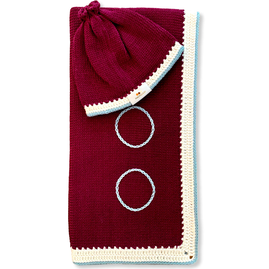 Syrah & Stone Blue Blanket & Hat Set