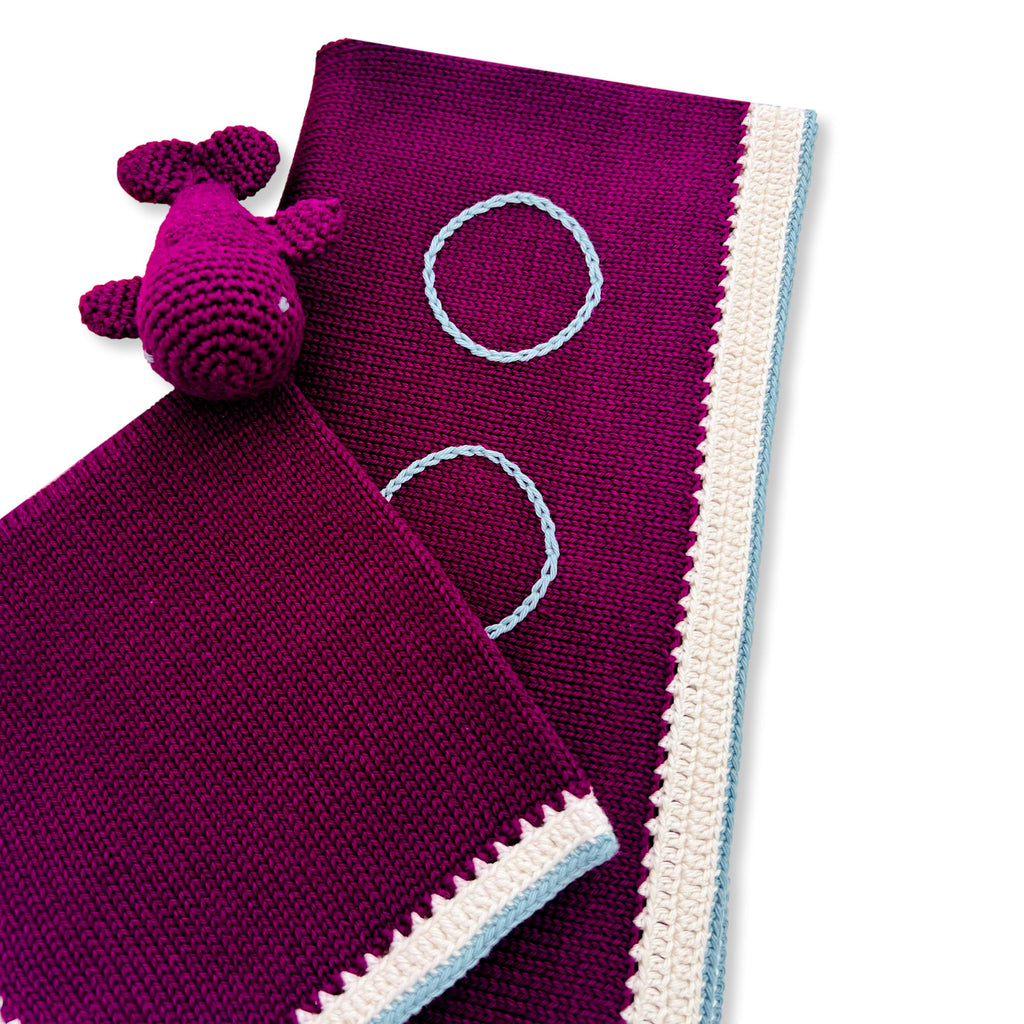 Syrah & Stone Baby Blanket, Whale Lovie & Hat Set