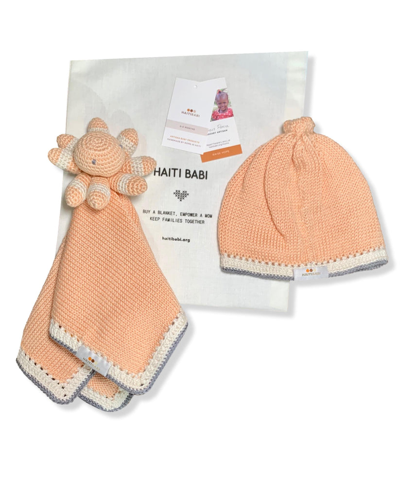 White Peach Lovie & Hat Set