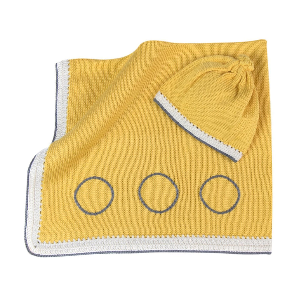 Caribbean Baby Blanket & Hat Set: Pineapple Yellow Stone - Haiti Babi - Artisan Baby Products, Handmade By Moms In Haiti.