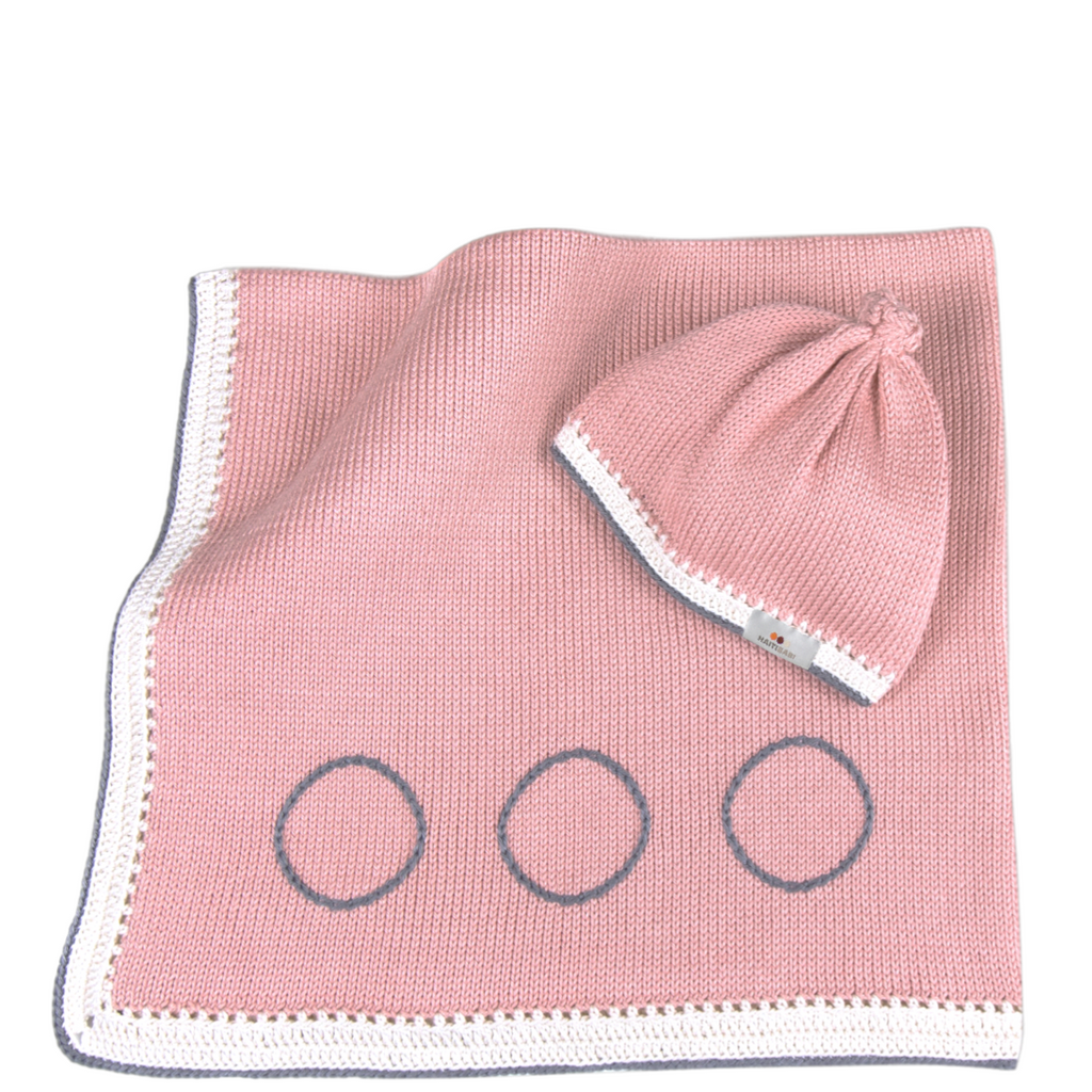 Blush & Suede Blanket and Hat Set