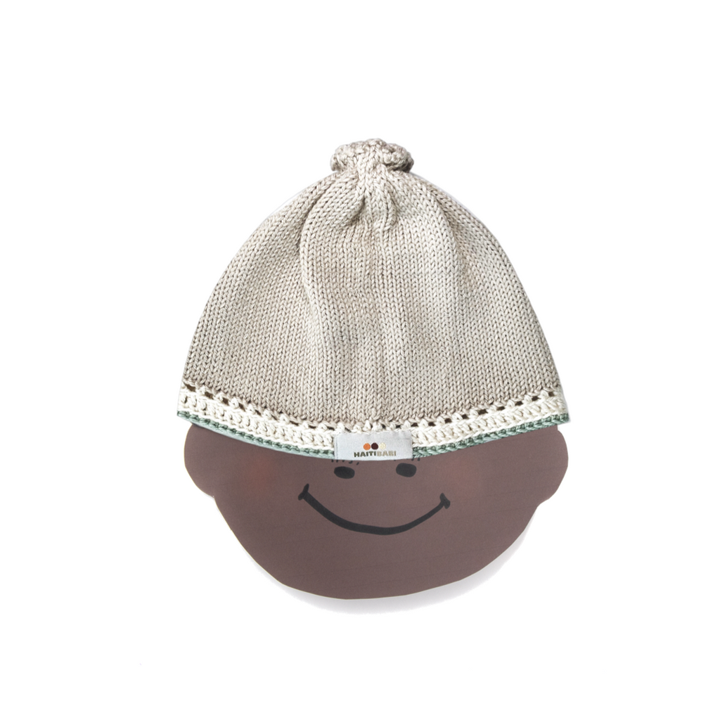 Signature Baby Hat: Pebble Sage - Haiti Babi - Artisan Baby Products, Handmade By Moms In Haiti.