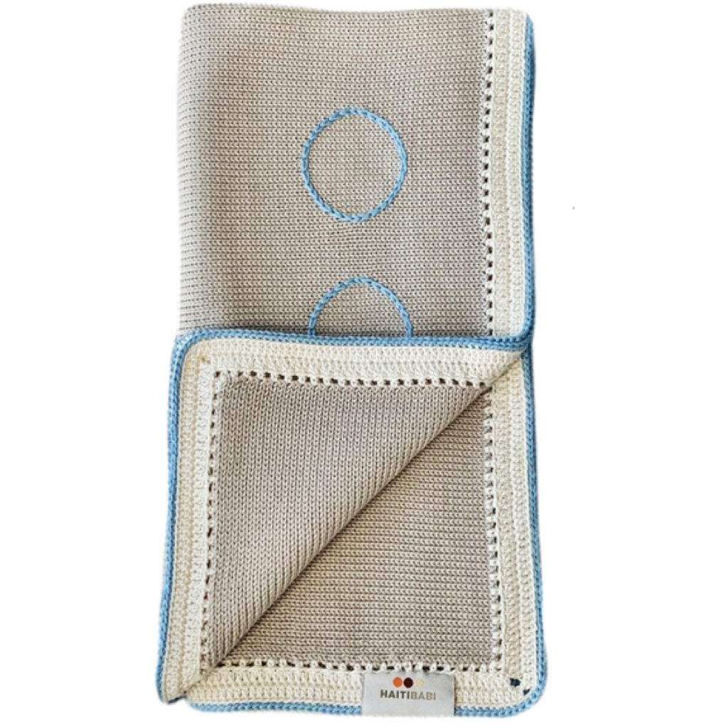 Tranquility Baby Blanket: Baby Blue Stone - Haiti Babi - Artisan Baby Products, Handmade By Moms In Haiti.